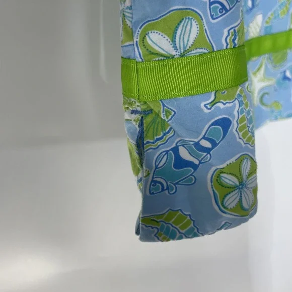 Hartstrings Reversible Dress Size 4 Girl's Blue Green Sealife and Plaid - Picture 8 of 10